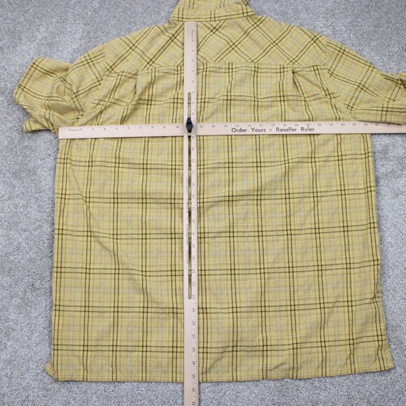 5.11 Tactical Covert Shirt Mens Large Yellow Short Sleeve Button Up Zip Pocket - Picture 11 of 14